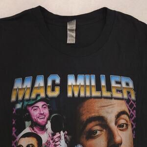 Mac Miller Rap Graphic Short Sleeve Crew Neck Shirt Mens Size Large L Black